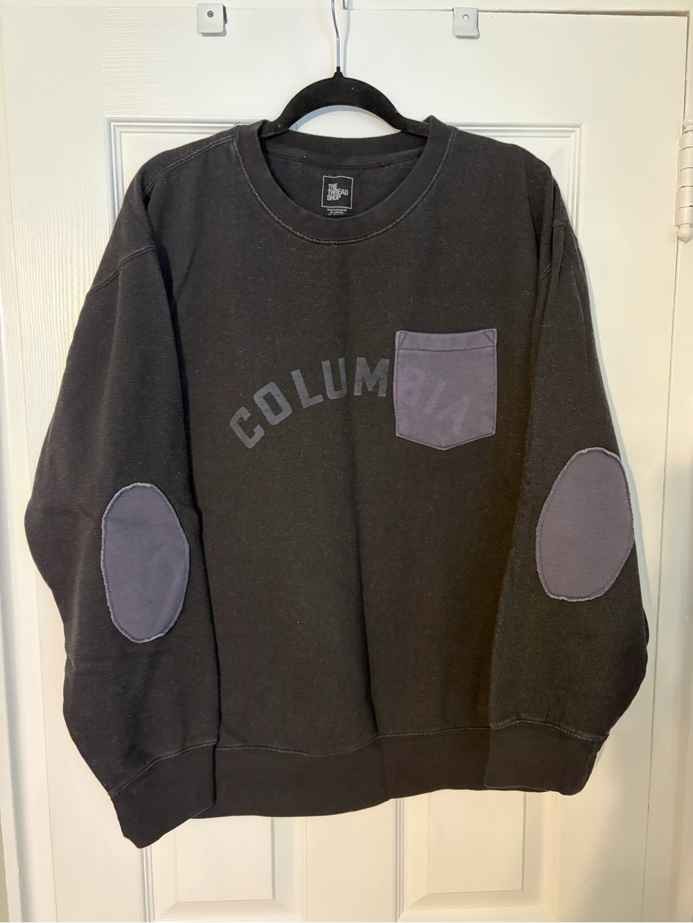 Columbia Records Heather Black Crewneck Sweatshirt with Gray Accents